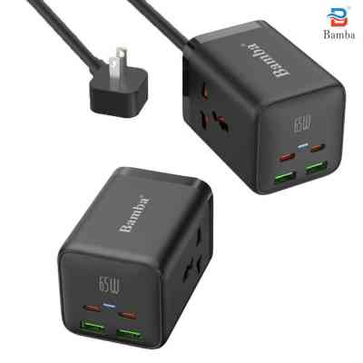 휴대폰 충전기 포트 4개/파워1개/ 충전 65W B2265W  빠른 충전(블랙)