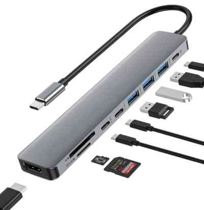 C타입 허브 9in1 USB 3개/C타입 3개/HDMI 1개/ 메모리 SD 2개